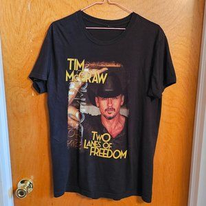 Tim McGraw Two Lanes of Freedom 2013 Concert Tour Black T-Shirt